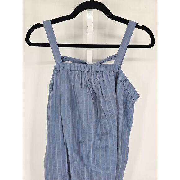 Old Navy Midi Swing Dress Womens Sz S Light Blue Gauze Boho Peasant Prairie - Picture 2 of 6